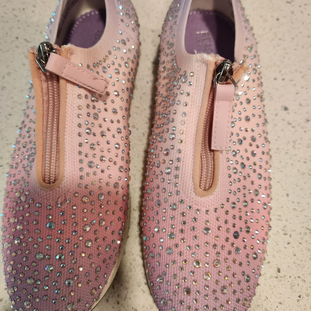 Kenneth Cole Pink Crystal Embellished Sneakers